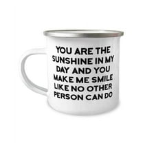 Cheap Wife Gifts, You are the sunshine in my day and you make me smile like no other person can, Nice 12oz Camper Mug For Wife From Husband