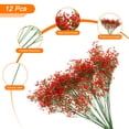 thumbnail image 3 of Uxcell 12Pcs Flores Artificiales Falsas a Granel, Ramo de Flores de PU con Tallos, Rojo, 3 of 6