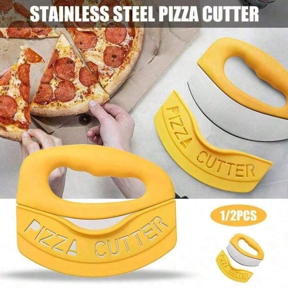 Premium Pizza Cutter Food Chopper With Protective Cover Blade Pizza Knife Pizza Cutter Rocker, Perfect Kitchen Gadgets For Pizza Cutting Home Essentials, Pizza, Cheesecake And Desserts Are Essential
