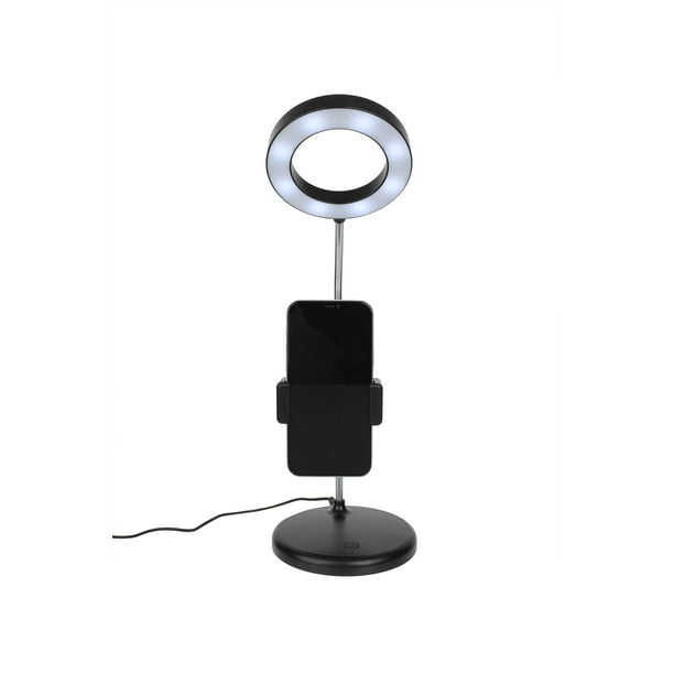 Vivitar Vlogging Desk Lamp with White LED Ring Light and Smart Phone Holder