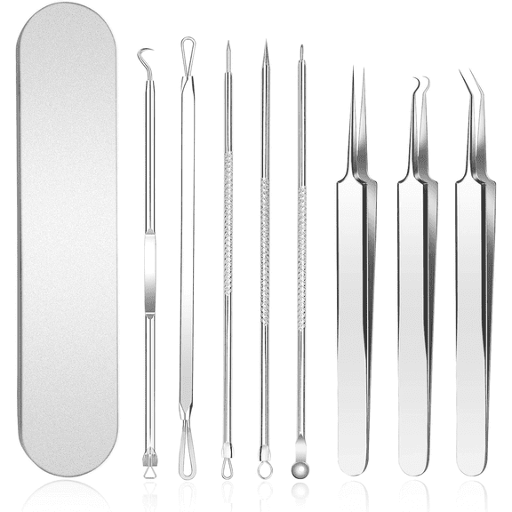 Juyafio Acne Blackhead Removal Tool Set - Pimple Popper Stainless Steel 5-Piece