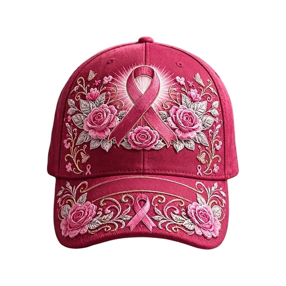 Breast Cancer Awareness Theme Printed Visor Hat For Sun Cap With Ventilated And Adjustable Fit