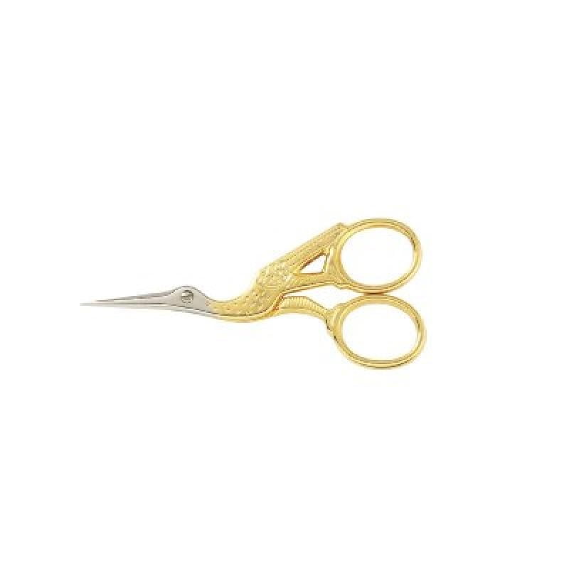 Stork Sewing Embroidery Scissor 3.5/" Gold Plated New