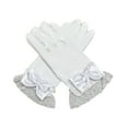 thumbnail image 6 of Mightlink 1 Pair Women Prom Gloves,Full Finger Gloves for Bride,See-through Lace Bow Decor Hollow Out Fishnet Ruffle Edge Gloves, 6 of 6