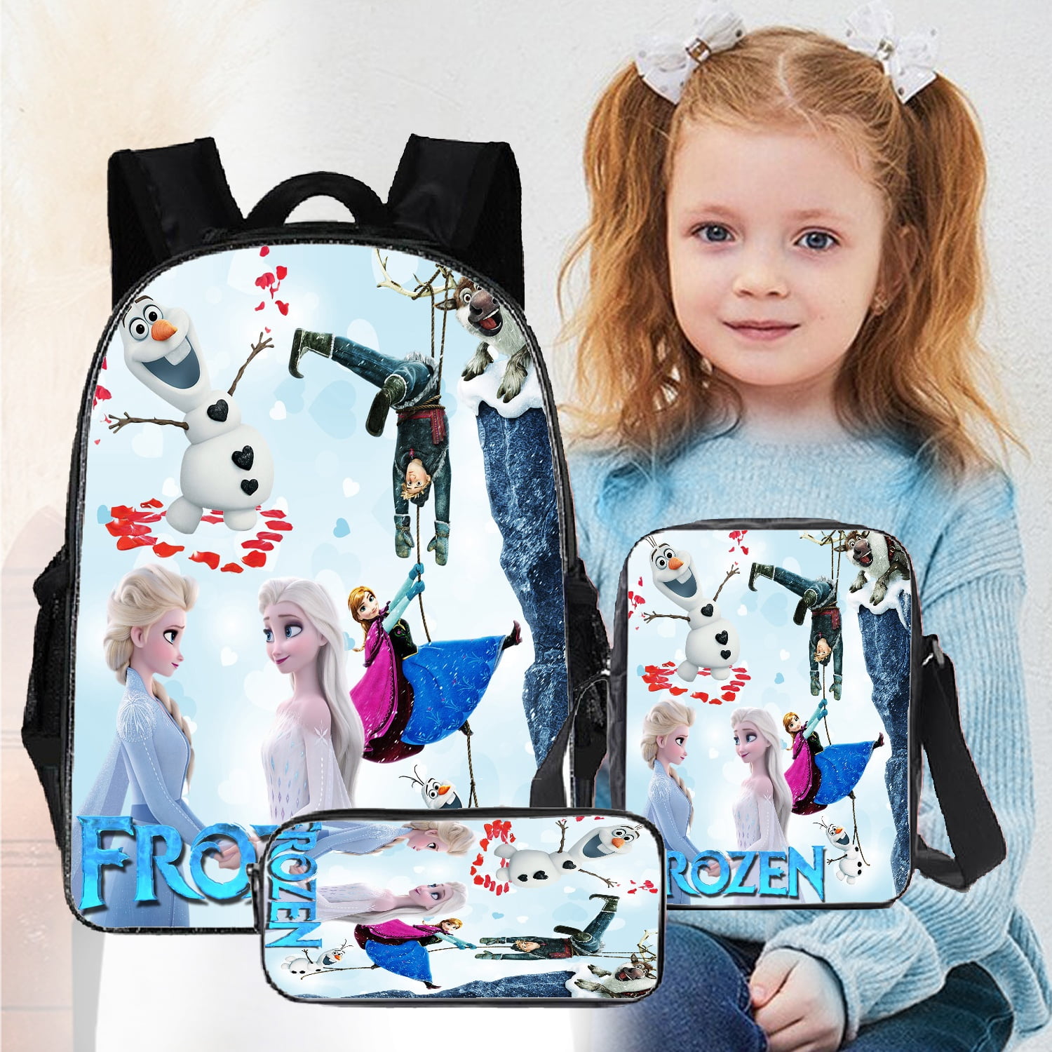Set of 3 Frozen Elsa Olaf Preppy Backpack,College Backpack,Backpack