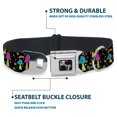 thumbnail image 4 of Buckle-Down Pet Collar, Dog Collar Metal Seatbelt Buckle, Mushroom Shroomy Garden Black Multi Color, 15 to 24 Inches 1.0 Inch Wide, 4 of 8