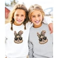 thumbnail image 6 of Ink Printed NOT a Chenille Patch Camo Bow Easter Bunny Pullover for Girls Gray Sweatshirt Youth Medium, 6 of 8