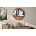 thumbnail image 5 of 24"Boho Round Natural Wood Rattan Wall Mirror Decor Art Decorative Accent Mirrors for Living Room Bedroom, 5 of 5