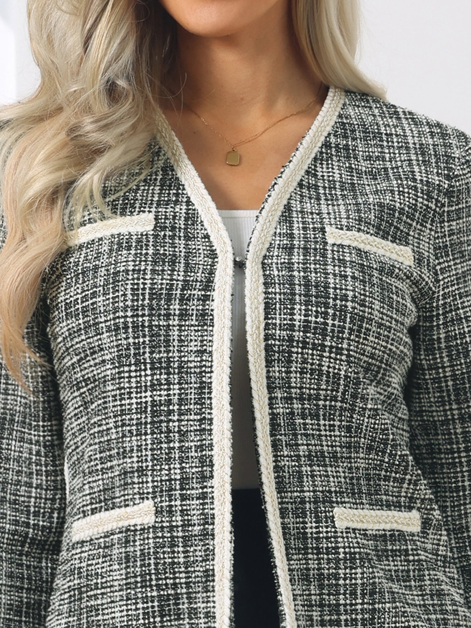 DARING DIVA Women's Long Sleeve Open Front Casual Knit Jacket M Black