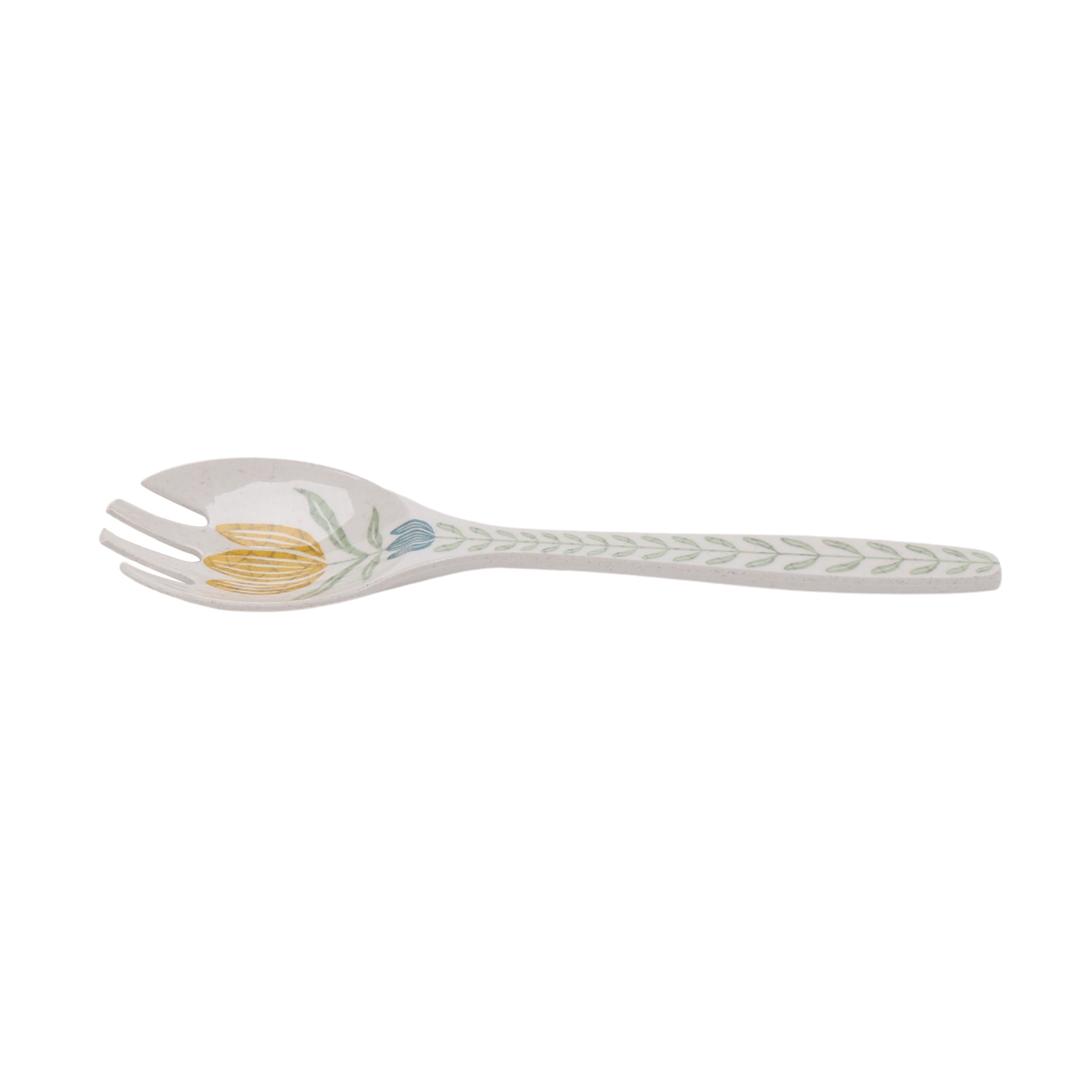Better Homes and Gardens Bamboo Melamine Salad Bowl Set With Acacia Lid & Utensils, Floral Pattern