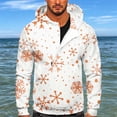 thumbnail image 2 of IROINNID Discount Crewneck Sweatshirts for Men Loose Christmas Print Sports Fitness Pullover Hooded Half-Zip Sweatshirt,White, 2 of 5
