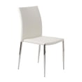 thumbnail image 2 of Set of Two White Faux Faux Leather Steel Stacking Chairs, 2 of 3