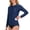 Inky Night, variant on Women's Long Sleeve Rash Guard, Sun Shirt with Pocket, UPF 50+