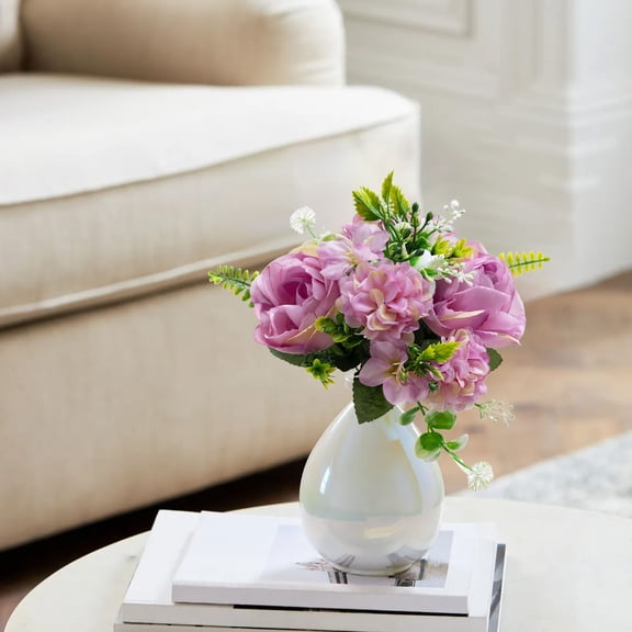 Votnto Faux Rose Flower Summer Wedding Decoration Artificial, Durable Non Fading Fake Flower for Home Bathroom Office Desk Bookshelf