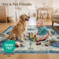 thumbnail image 4 of ODIKA 4'x6' Ultra-Soft Area Rug, Navy Blue Nautical Octopus Design Intricate Marine Motifs with Compass Details Washable, Bare feet friendly, Silk-Touch for Bedroom Home office, 4 of 7