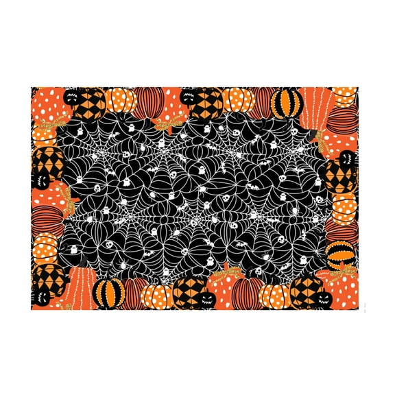 ChicYu Halloween Tablecloth Waterproof Polyester Web Pumpkin Printed Dining Table Decor Party Table Cover for Party Picnic Dinner Decor