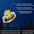 thumbnail image 2 of Gem Stone King 18K Rose Gold Plated Silver Yellow Lemon Quartz and Lab Grown Diamond Engagement Ring for Women | 6.45 Cttw | Oval Checkerboard 14X10MM | Gemstone Birthstone | Size 7, 2 of 6