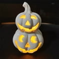 thumbnail image 5 of Ceramic Pumpkin Lantern with LED Light, Luminous Halloween Desktop Decoration for Party Scene Setting, Festive Fall Centerpiece or Porch Display ornament, 5 of 5