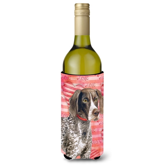 Carolines Treasures BB9728LITERK German Shorthaired Pointer Love Wine Bottle Beverge Insulator Hugger  Wine Bottle