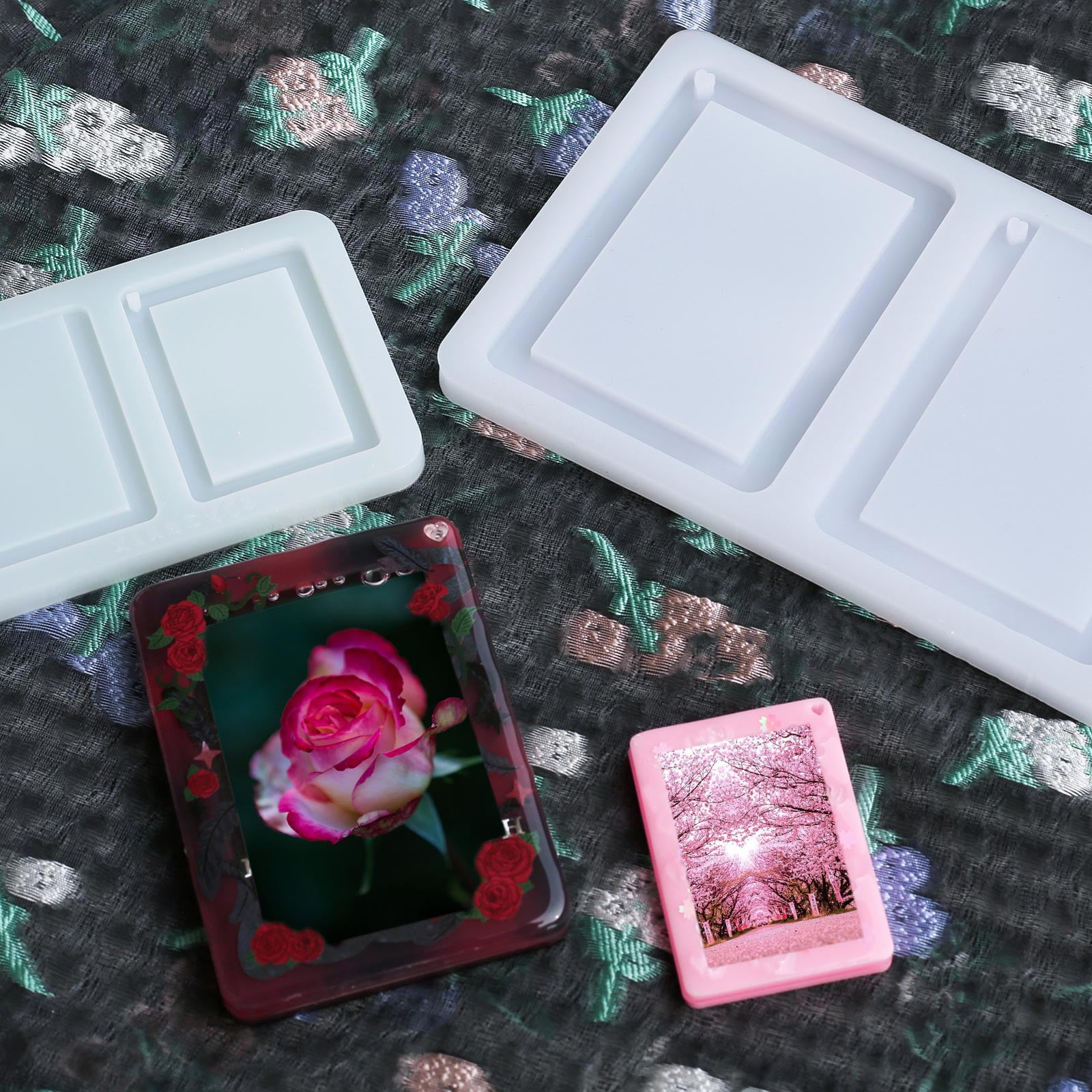 Geometry Photo Frame Epoxy Mold Silicone Pendant Mould for Resin Decorative Crafts Jewelry Making