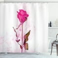 thumbnail image 1 of Vintage Rose Shower Curtain, Abstract Romantic Smokey Feminine Flower on Plain Background, Fabric Bathroom Set with Hooks, 69W X 84L Inches Extra Long, Pink Dark Khaki and White, by Ambesonne, 1 of 3