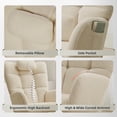 thumbnail image 6 of Nursery Rocking Chair,Teddy Upholstered Glider Rocker Rocking Accent Chair Padded Seat with High Backrest Armchair for Living Room,Beige, 6 of 6