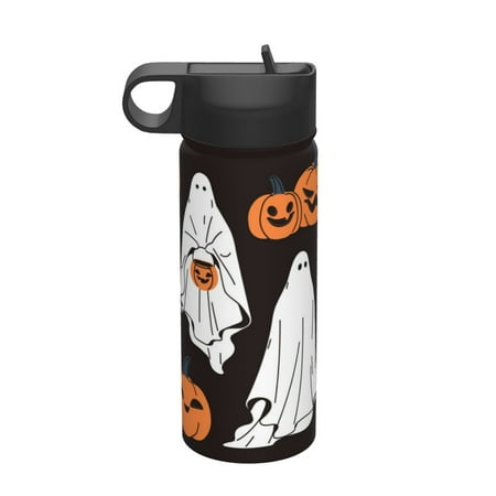 

Gaeub Halloween Ghosts And Pumpkins Printed 18oz Sports Insulated Kettle With Straw Sports Insulated Bottle Water Bottle For Running Hiking Cycling Climbing Mens Womans Insulated Water Bottle