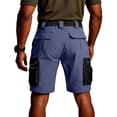 thumbnail image 5 of Men's Outdoor Quick Dry Lightweight Stretchy Shorts for Hiking, Tactical, Camping, Travel with 6 Pockets Blue L, 5 of 7