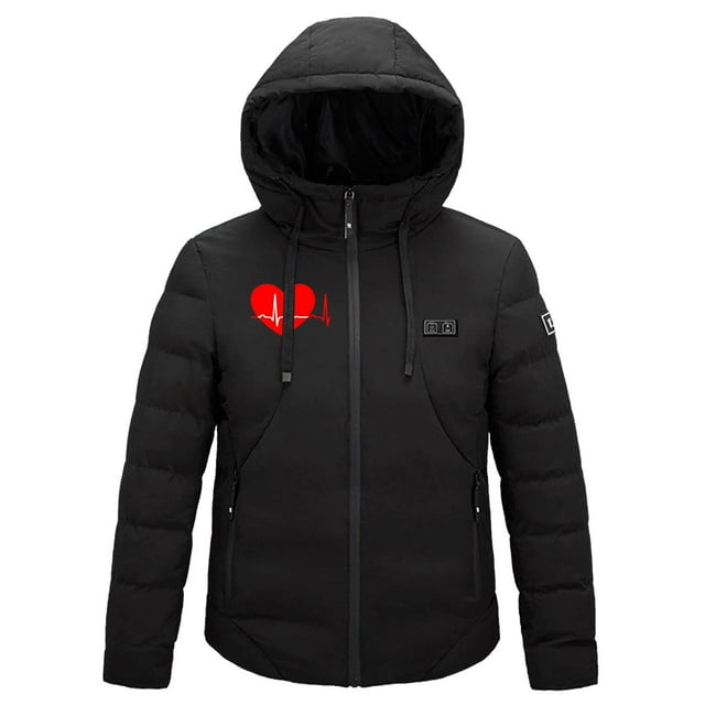 RKSTN Heated Jacket,Winter Jackets for Men and Women Constant Temperature Heated Windproof Plus Size Hoodies Jacket 9 Heating Zone Butterfly Printed Coat