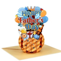 WaaHome Happy Fathers Day Pop Up Card - 3D Happy Fathers Day Pop Up Flower Bouquet Gift Card with Envelope, for Dad Husband Papa Grandpa from Son Daughter Wife