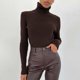 thumbnail image 4 of ZHAOCHENG Suéter de mujer, suave, ajustado, ligero, de manga larga, cuello alto, camiseta interior, sexy, de punto, cálido, de moda, suéter y camiseta interior, 4 of 5