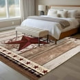 thumbnail image 4 of Texas Star Vintage Area Rugs 6'x9', Washable Small Throw Rugs for Kitchen Dining room, Red Berry Retro Art Wooden Indoor Outdoor Rug Non-Slip Low Pile Carpet Runner Reversible Floor Mats, 4 of 8