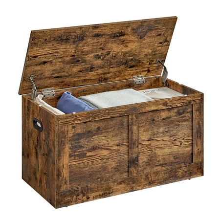 Storage Chest, Storage Trunk with 2 Safety Hinges, Storage Bernch, Shoe Bench, Farmhouse Style, 15.7 x 31.5 x 18.3 Inches, for Entryway, Bedroorm, Living Room