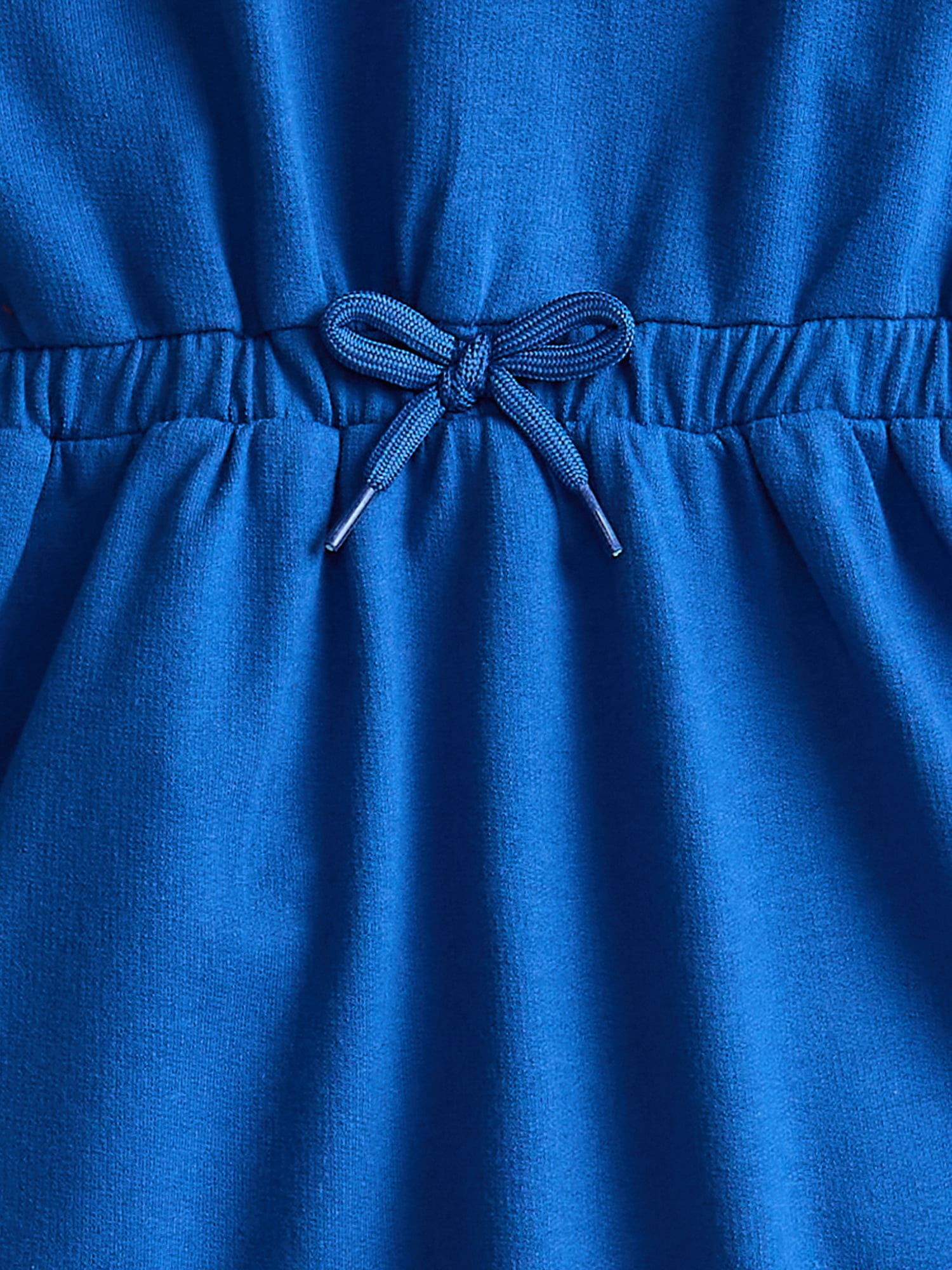 Wonder Nation Little Girls Drawstring Dress with Long Sleeves, Sizes 4-10