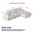 thumbnail image 3 of Newest 114.5" 2-in-1 Reversible Chaise Modular Sofa in Corduroy for Multi-Functional Space, Beige, 3 of 4