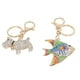 thumbnail image 5 of 2 llaveros de diamantes de imitación con diseño de pez y perro, elegantes llaveros de animales de colores vivos con diamantes de imitación para cartera, bolso, mochila, 5 of 12