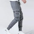 thumbnail image 4 of Diufon Cargo Pants for Men Elastic Drawstring Waist Tapered Hiking Pants Trendy Sport Pants with Pockets, 4 of 4