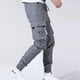 thumbnail image 4 of Pantalones largos para hombre, informales, lisos, con bolsillo, cintura elástica, para exteriores, con cordón ajustable, para trabajo, 4 of 4