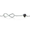 thumbnail image 3 of Gem Stone King 925 Sterling Silver Infinity Bracelet for Women with Heart Mystic Topaz and Moissanite (1.08 Cttw, Box Chain Fully Adjustable up to 9 inch), 3 of 6