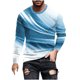 thumbnail image 1 of Blusas y camisas de manga larga con cuello redondo para hombre, blusa informal de manga larga con cuello redondo y estampado de rayas, blusa de poliéster para hombre, 1 of 4
