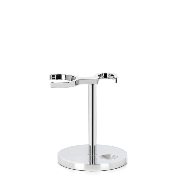 Support Universel pour Rasoirs et Brosses à Raser / Accessoire de Rasage / Design Moderne Chromé