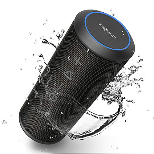 Zamkol Bluetooth Speaker IPX6 Waterproof 30W Bluetooth Speakers Portable Wireless 360 Degree Loud Stereo Sound and Enhanced X-Bass Built-in Mic for Home Party Outdoor Bluetooth 5.0 Dual Pairing