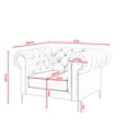 thumbnail image 6 of Inspired Home Letty Velvet Button Tuffted Accent Club Chair with Gold Trim, Navy Office Sofas, 6 of 8