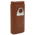 thumbnail image 1 of Cigar Humidor Box, Brown Hold 3  Cedar Wood Liner Portable PU Leather Cigar Humidor  For Travel, 1 of 8