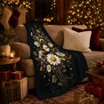 thumbnail image 3 of Enchanted Bumblebee Daisy Garden, Cozy Botanical Garden Scene, Warm Flannel Blanket for Sunroom and Reading Nook, Garden Lovers Thanksgiving Gift, Playful Home Decor, 3 of 9