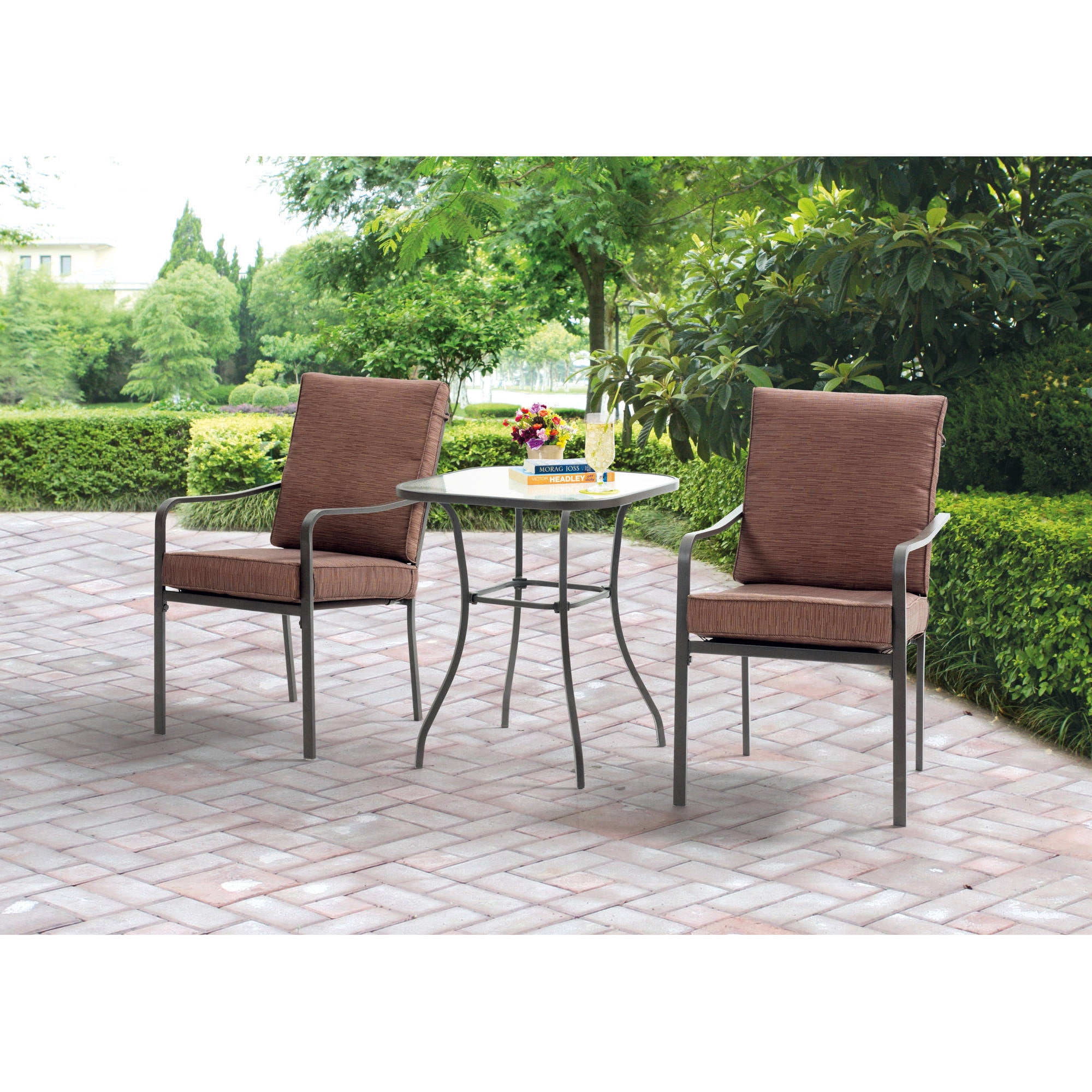 Garden Furniture 3 Piece mainstays crossman 3-piece outdoor bistro set ii with arms, seats Garden Furniture 3 Piece mainstays crossman 3-piece outdoor bistro set ii with arms, seats