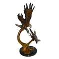 thumbnail image 2 of Nifao Two Eagles Fighting on Fish Bronze Statue – Home Decor Sculpture, 33"L x 28"W x 42"H, 2 of 15