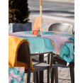 thumbnail image 5 of Fsddascl Teal Pink Marble Outdoor Tablecloth - 60x60 Inch Square Dining Table Cover, Modern Abstract Ink Painting Luxury Waterproof Outdoor Table Cloth with Umbrella Hole & Zipper for Picnic/Patio, 5 of 7