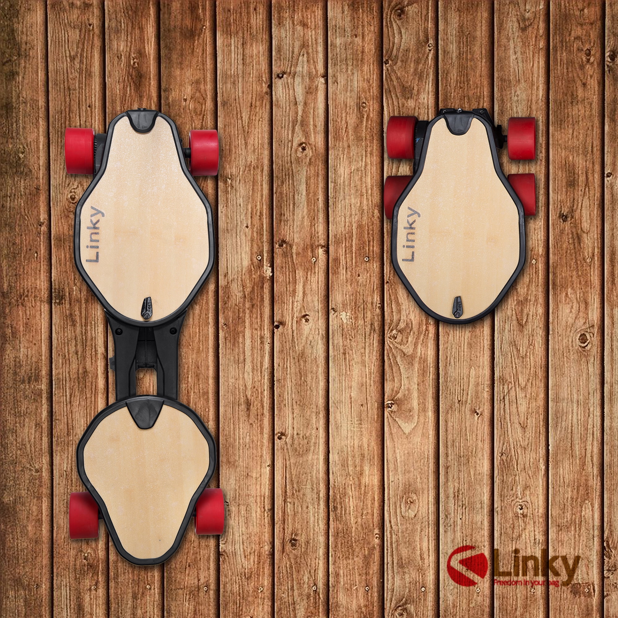 Linky Foldable Electric 32" Electric Skateboard with Remote Controller and LED Light, Bamboo - Walmart.com