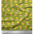 thumbnail image 1 of Soimoi polyester Crepe Fabric Cup,Plate & Chick Cartoon Printed Craft Fabric by the Yard 42 Inch Wide, 1 of 3